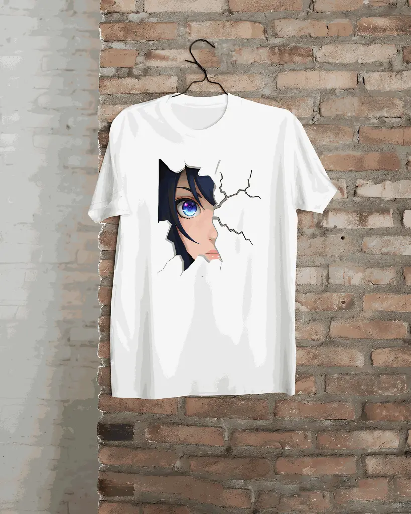 Anime Girl Broken Wall Mockup Hanging.webp