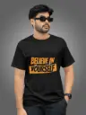 Marlech "Believe In Yourself" Unisex Motivational T-Shirt | Bold Typography Graphic | 100% Cotton | Black & White