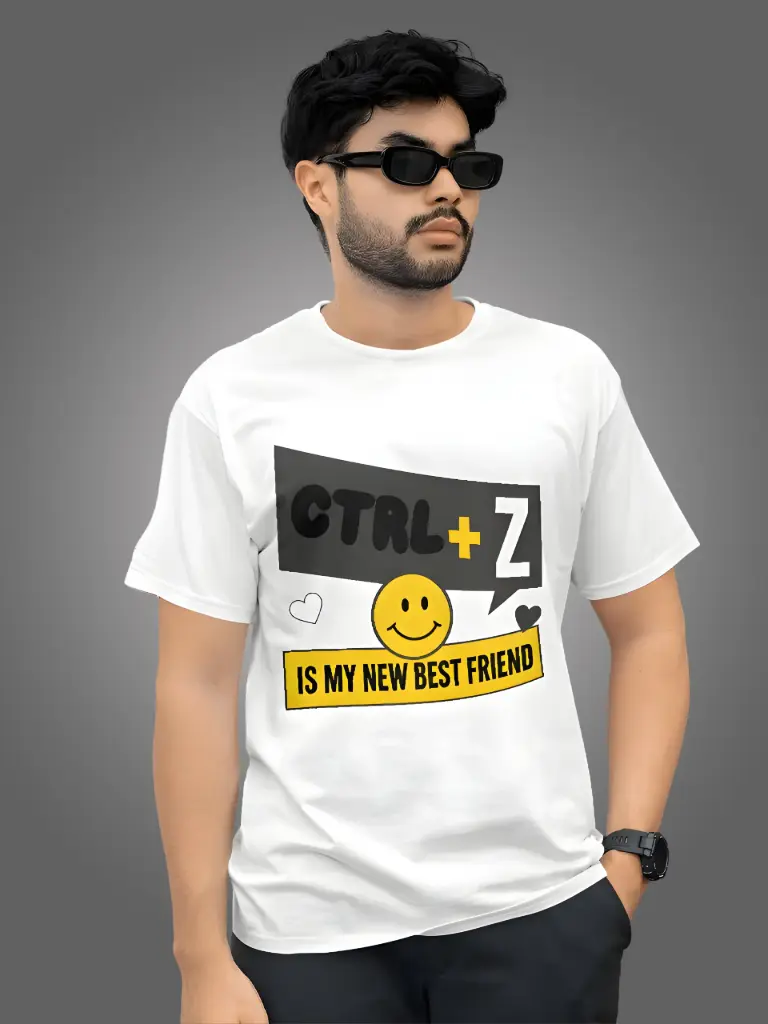 [CtzBfWh002S] Marlech Mood.exe “CTRL+Z Is My New Best Friend” T-Shirt (White, Small (36))