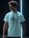 “Mentally Offline Emotionally Loading” Unisex T-Shirt | Glitch Mood Quote Design | 100% Cotton | Powder Blue | Marlech Classics