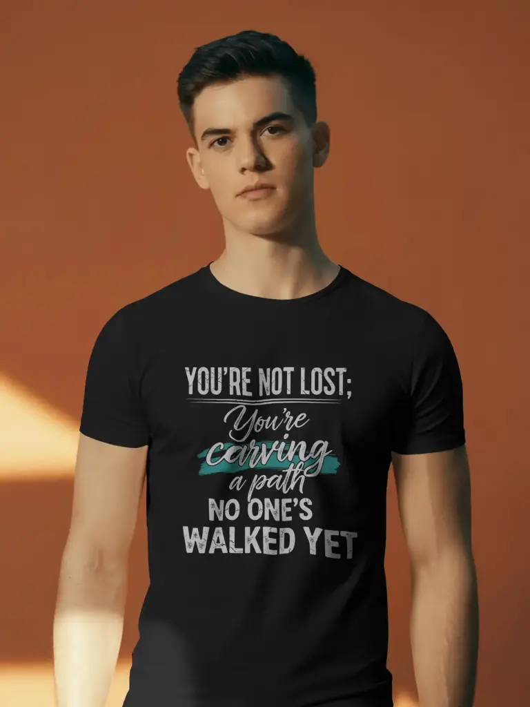 Marlech “Carving Your Path” Unisex T-Shirt | Black Cotton Motivational Graphic Tee | Inspirational Collection