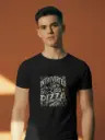 Marlech “Introverted But Willing to Discuss Pizza” Graphic T-Shirt | Quirky Quote Tee for Food Lovers