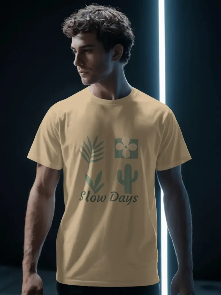 [MeSdsBgRn1S] Marlech Drift Slow Days Aesthetic Graphic T-Shirt (Small (36))