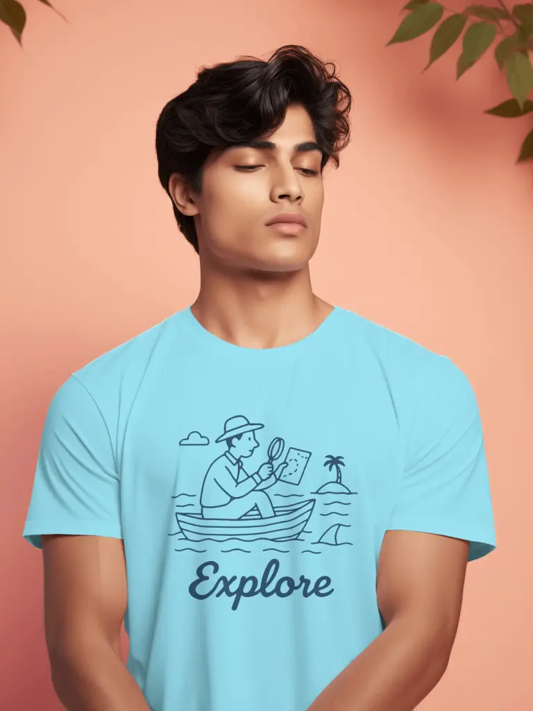 [McExpPbRn1S] Marlech Classics “Explore” T-Shirt | Adventure Aesthetic | Minimal Design | Pure Cotton (Small (36))