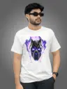 Marlech Unisex Black Panther-Inspired T-Shirt | Vibranium Energy Mask Print | Pure Cotton | Black & White