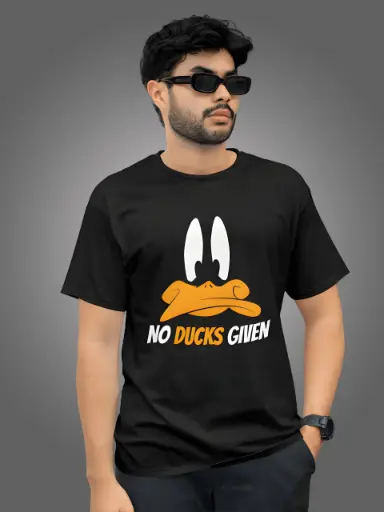 Marlech “No Ducks Given” Unisex T-Shirt | Cartoon-Inspired Sarcastic Graphic | 100% Cotton | Black
